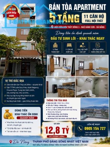 Bán căn hộ Mini, Dịch vụ: BÁN NHANH TÒA CĂN HỘ APARTMENT 5 TẦNG, NGAY BÃI BIỂ