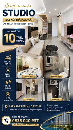 Cho thuê căn hộ chung cư: Cho thuê căn hộ studio full nội thất giá tốt