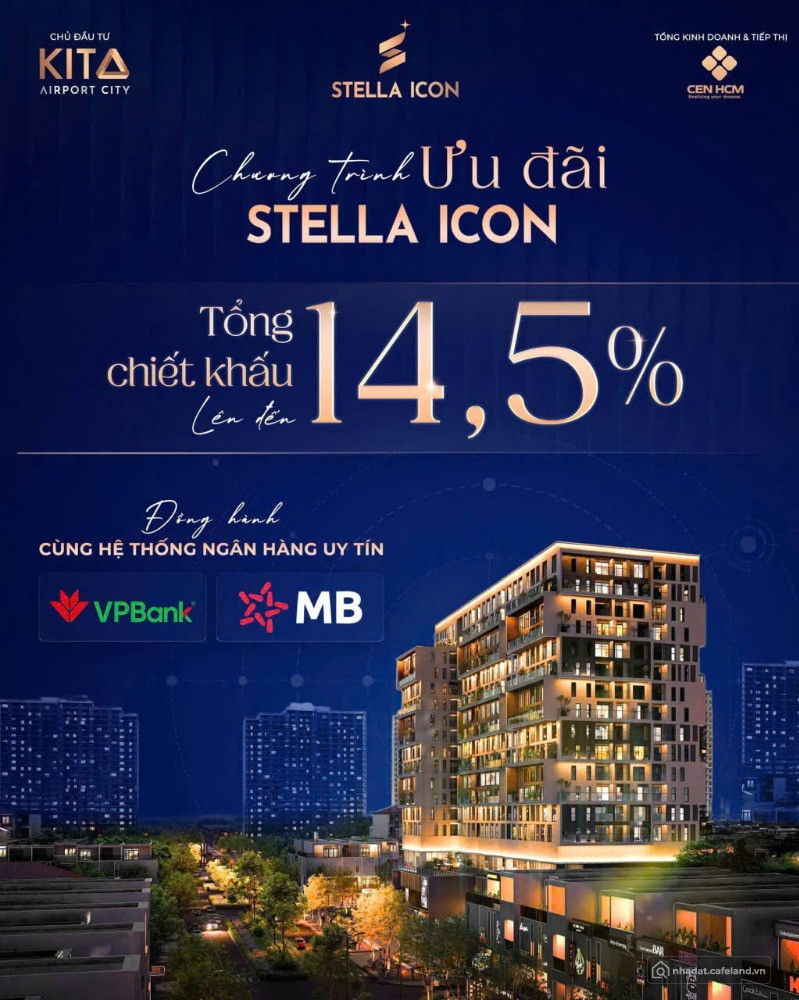 MỞ BÁN ĐỢT 1 CÁC CĂN ĐẸP DỰ ÁN CĂN HỘ STELLA CẦN THƠ CK 14,5%.LH 0915919687