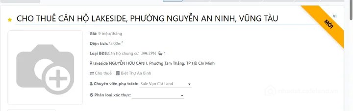Cho thuê căn hộ chung cư: Cho thuê Căn hộ chung cư 75m2 giá 9 triệu tại - Chọn -