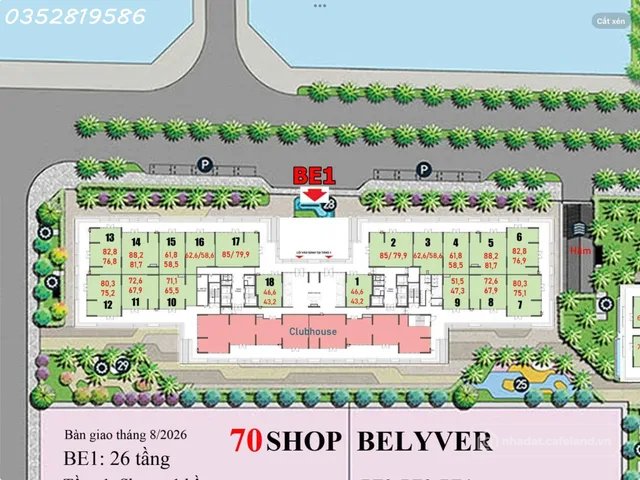 Cho thuê mặt bằng: CHÍNH CHỦ CHO THUÊ SHOP CHÂN ĐẾ BEVERLY - MẶT SẢNH TÒA BE1–