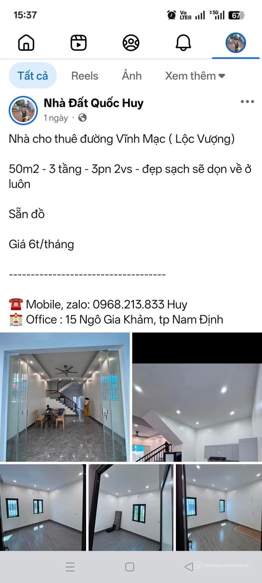 Cho thuê phòng trọ: Vĩnh Mạc