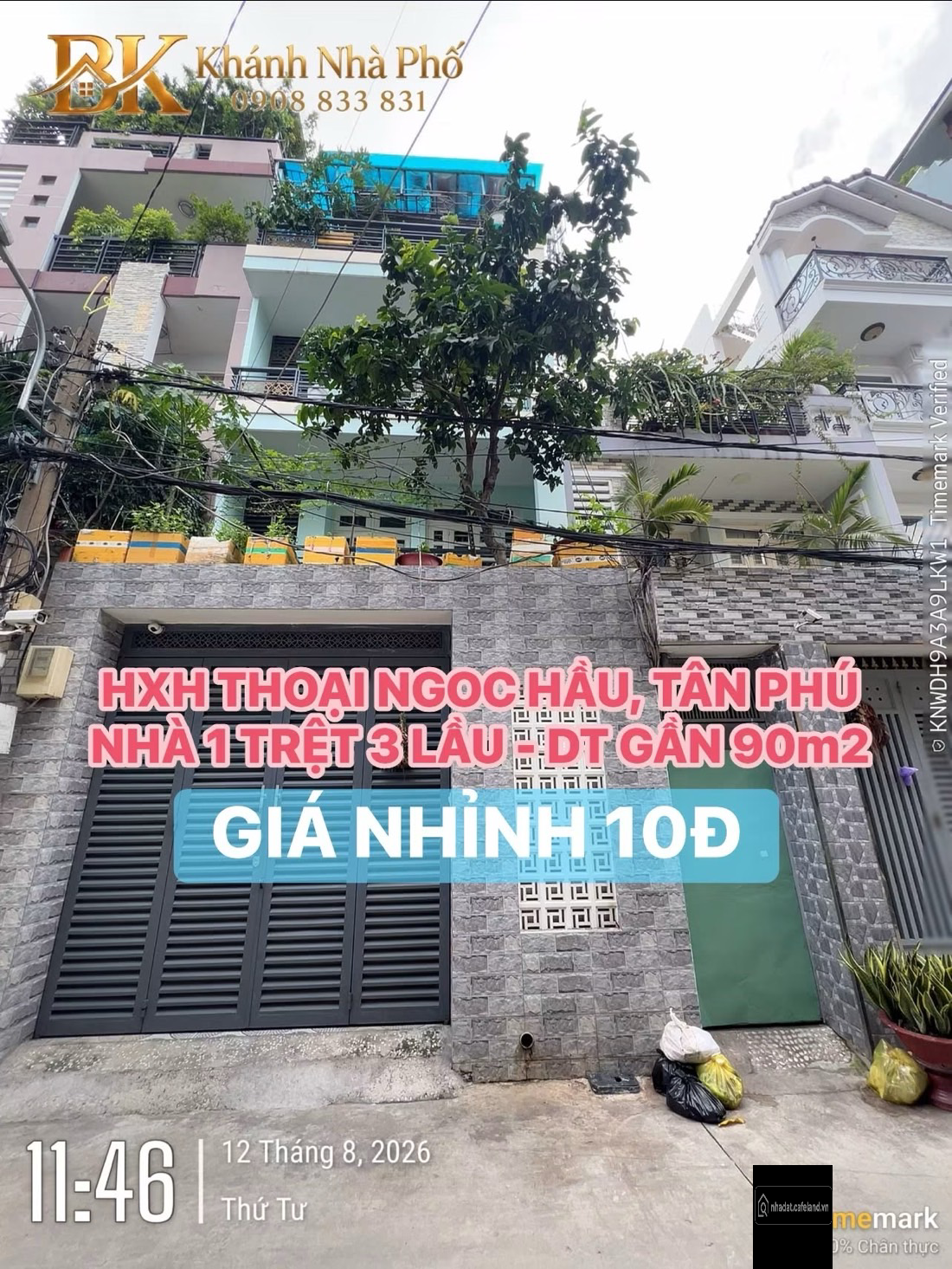 HXH THOẠI NGỌC HẦU, TÂN PHÚ - NHÀ 1 TRỆT 3 LẦU - DT GẦN 90m2 - GIÁ NHỈNH 10Đ