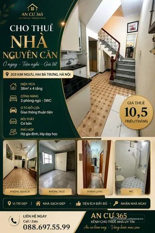 Cho thuê nhà riêng: Cho thuê nhà riêng: Cho thuê Nhà riêng 4 tầng giá 10.5 triệu