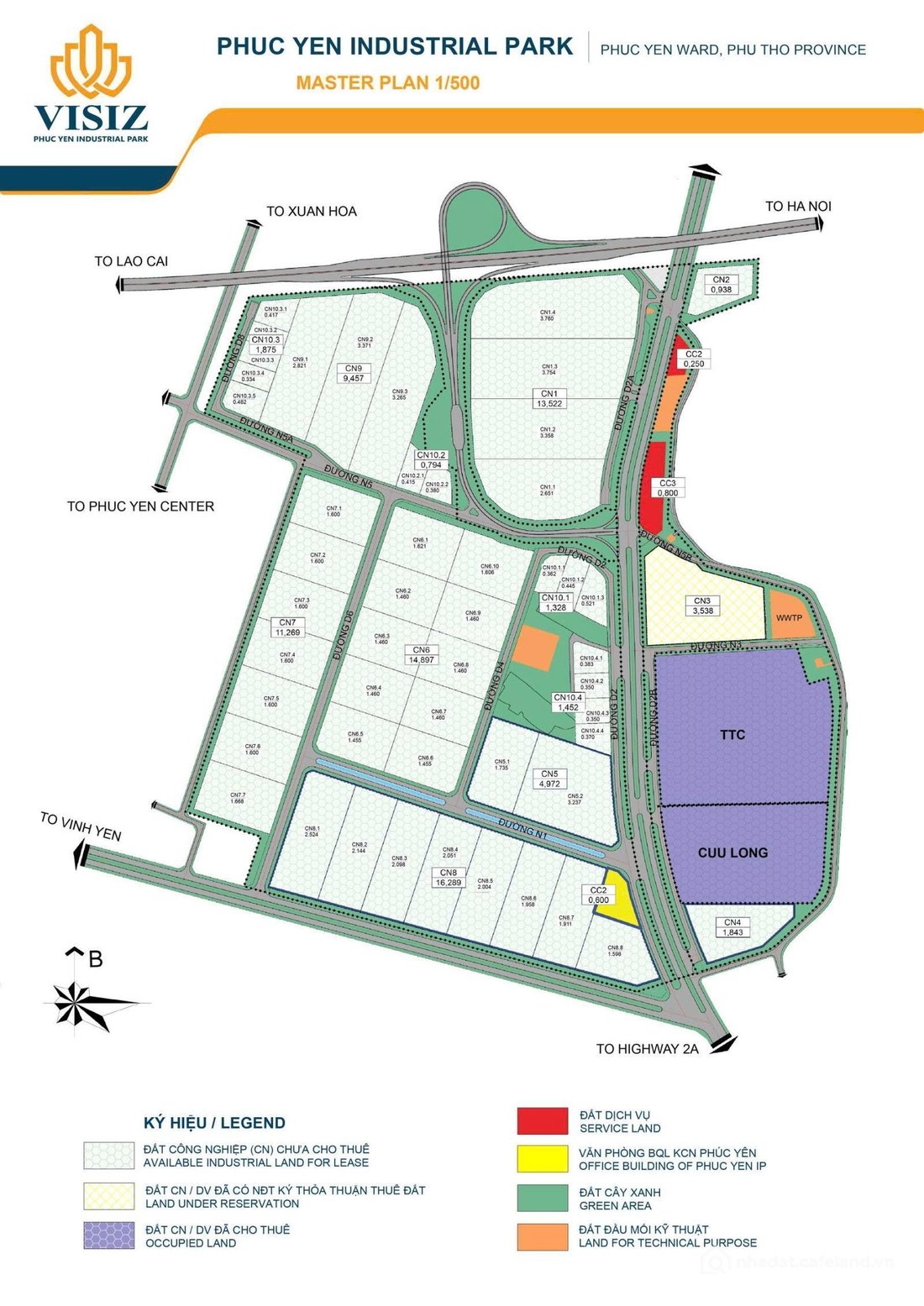 Bán kho, nhà xưởng: Bán nhanh 3.000m2 KCN Phúc Yên sát SB Nội Bài, trục Hà Nội L