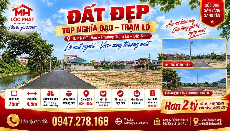 CHÍNH CHỦ GỬI BÁN ĐẤT NGHĨA ĐẠO- TRẠM LỘ ( THUẬN THÀNH)- BẮC