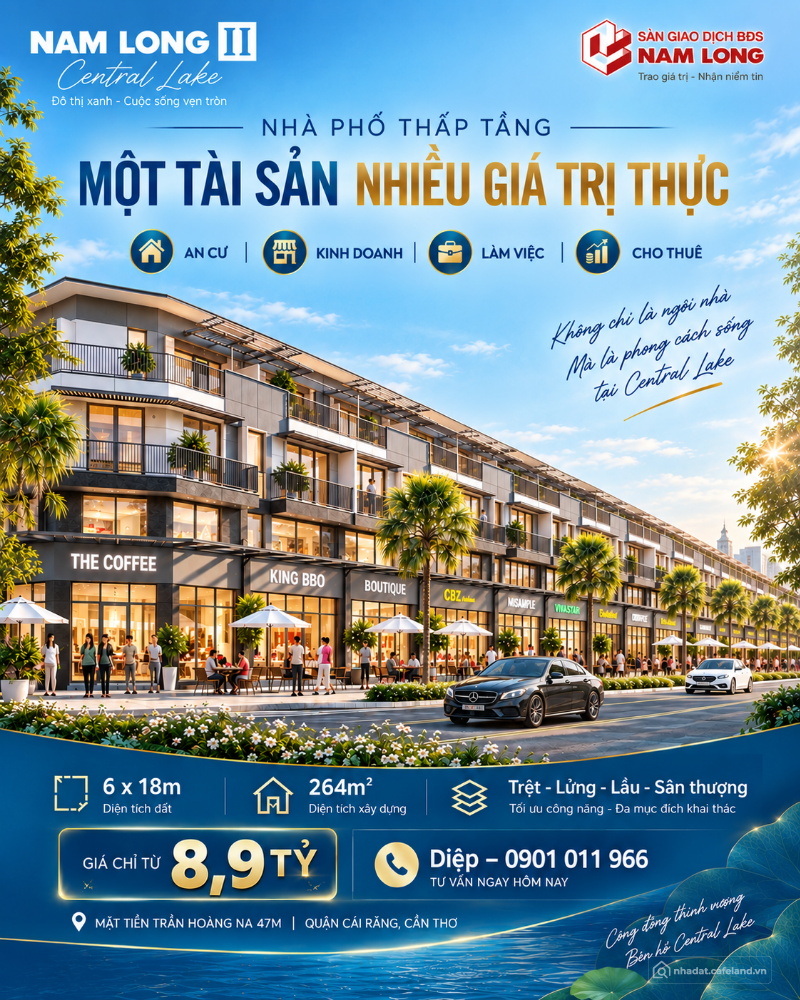 Nhà phố Nam Long II từ 8,9 tỷ: 264m² vừa ở vừa kinh doanh