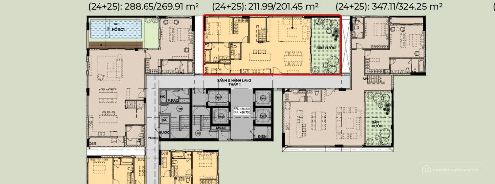 PENTHOUSE Essensia Sky - 244m2 - Giá bán 20 Tỷ - Ban công sân vườn hướng mát