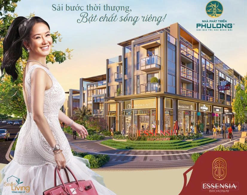 Nhà phố Thương Mại Essensia BroadWay - Sở hữu lâu dài - 46.8 Tỷ - XD 04 Tầng