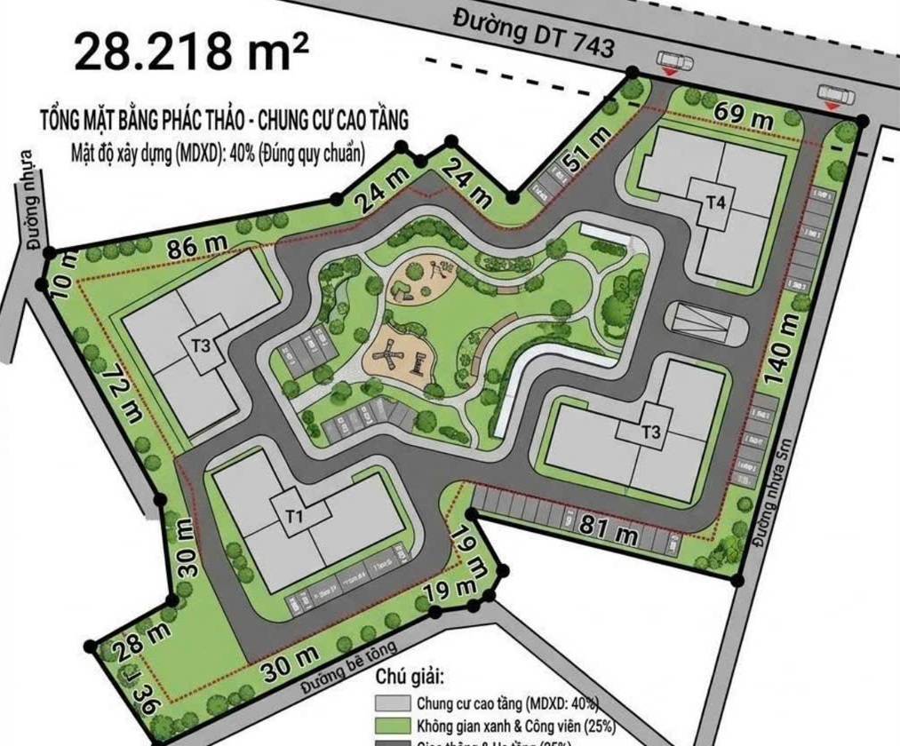 Chuyển nhượng đất 3 mặt tiền ĐT743, An Phú, TP.HCM