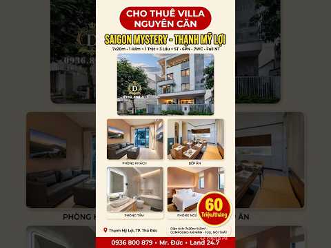 Cho thuê Villa Sài Gòn Mystery, 7x20, Hầm Trệt 3 lầu 6PN full nt, giá 60tr/th