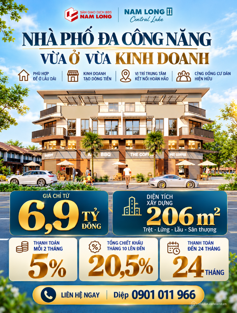 Nhà phố Nam Long 2 chỉ 6,9 tỷ – Vừa an cư, vừa kinh doanh