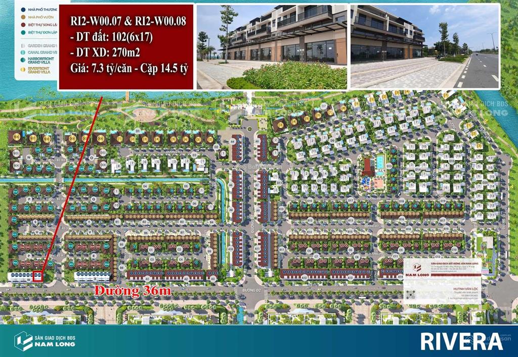 Bán gấp shophouse khu rivera 2 mặt tiền đường 36m thiết kế 2 lối đi riêng biệt vừa ở vừa kd