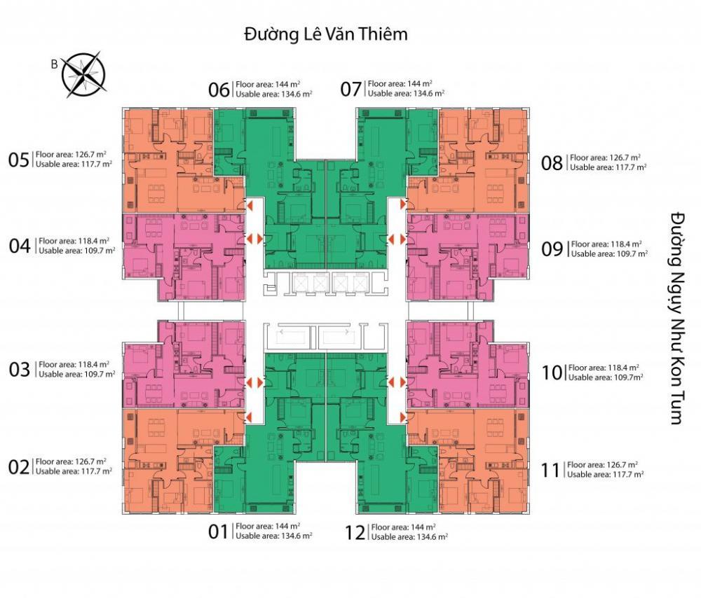 Bán căn góc 3pn full nội thất xịn diện tích 134,6m2 tầng đẹp view thoáng giá 11.450tỷ hđmb