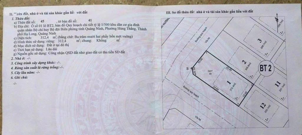 Bán đất tái định cư biên phòng, giáp nhà ở xã hội, cách siêu dự án hạ long xanh 18 tỷ usd 1km