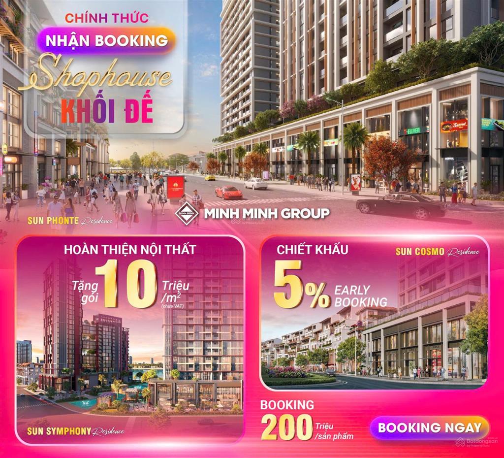 Shophouse khối đế sun symphony view sông hàn, view pháo hoa mặt đường 27m trần hưng đạo
