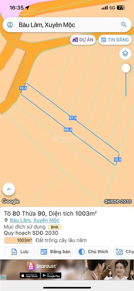 Tôi cần bán lô đất 1000m2 tại xã bàu lâm, mặt tiền nhựa 10m, sổ hồng riêng. 0943 138 *** khánh