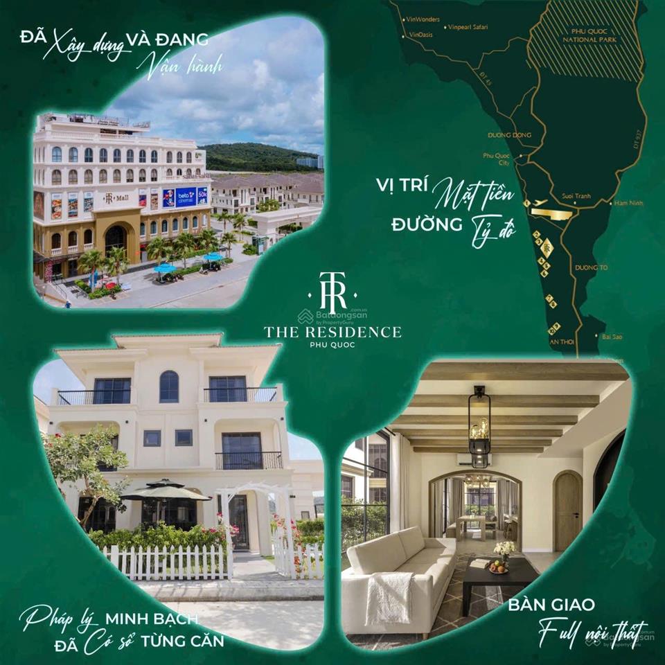 Bán villa the residence phú quốc, có bể bơi riêng, có hầm, full nội thất, cho thuê được quanh năm