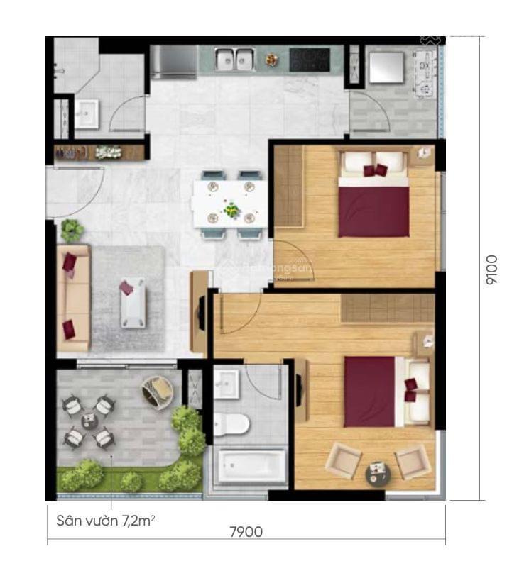 Bán gấp căn garden d aqua 71m2 ban công 8m2 đông nam, tầng đẹp giá rẻ 4.7 tỷ. 0906 435 ***