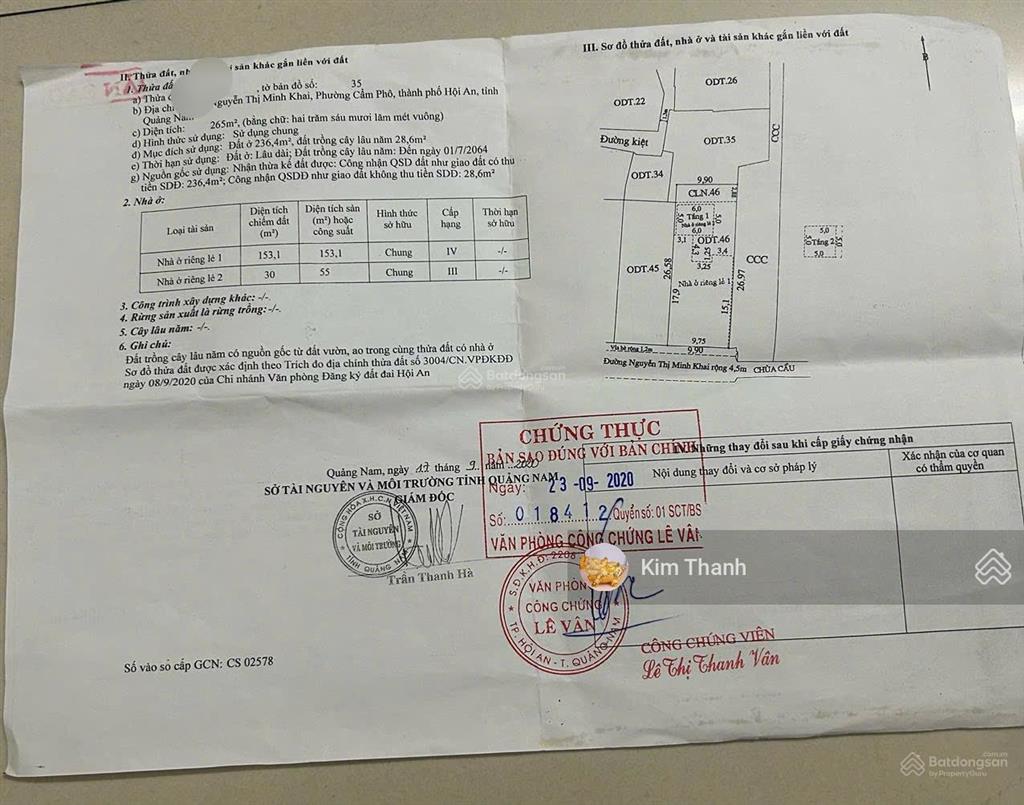 Bán nhà phố cổ trung tâm phố cổ hội an, nguyễn thị minh khai, 265m², giá 73 tỷ