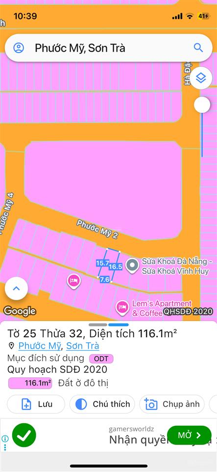 Tôi chính chủ bán đất đường phước mỹ 2, sơn trà, 18,5 tỷ, dt 119 m2, vị trí rất nét sát biển pvđ