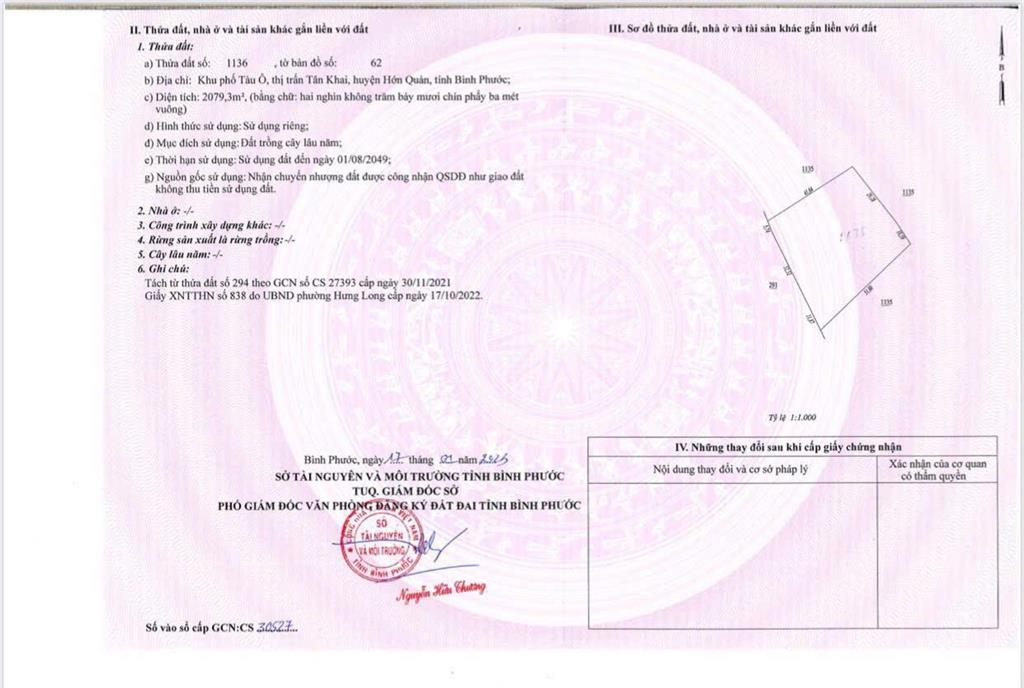 Đất sào giá rẻ chơn thành, bình phước