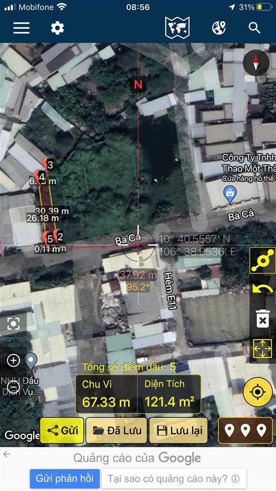 Bán đất vườn mặt tiền đường bà cả, diện tích 138m², giá 2,2 tỷ, 0933 525 ***