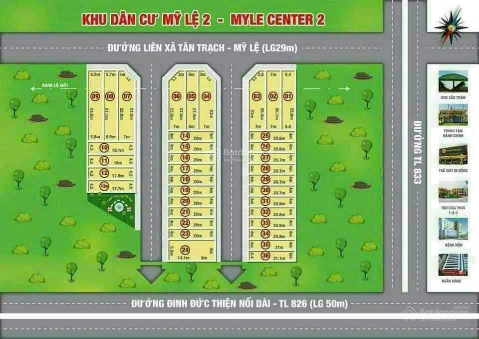 Khu dân cư mỹ lệ sát bên tỉnh lộ 830, 4x20,9m=83,5m2. chính chủ ra gấp 720triệu