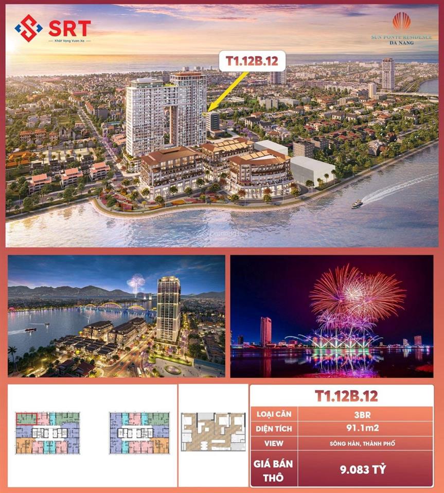 Cần bán gấp căn góc 3 phòng ngủ view trực diện sông hàn, giá tốt thị trường