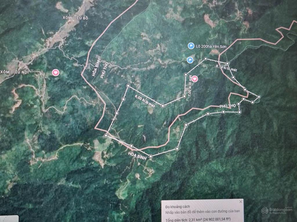 Cần chuyển nhượng 230ha tại thanh sơn, phú thọ, gần đường cao tốc hoà bình mộc châu