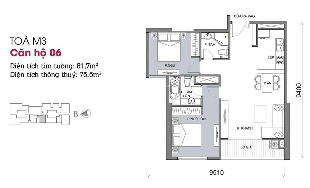 Bán gấp căn hộ 80m² view nội khu giá 14,5 tỷ đủ đồ