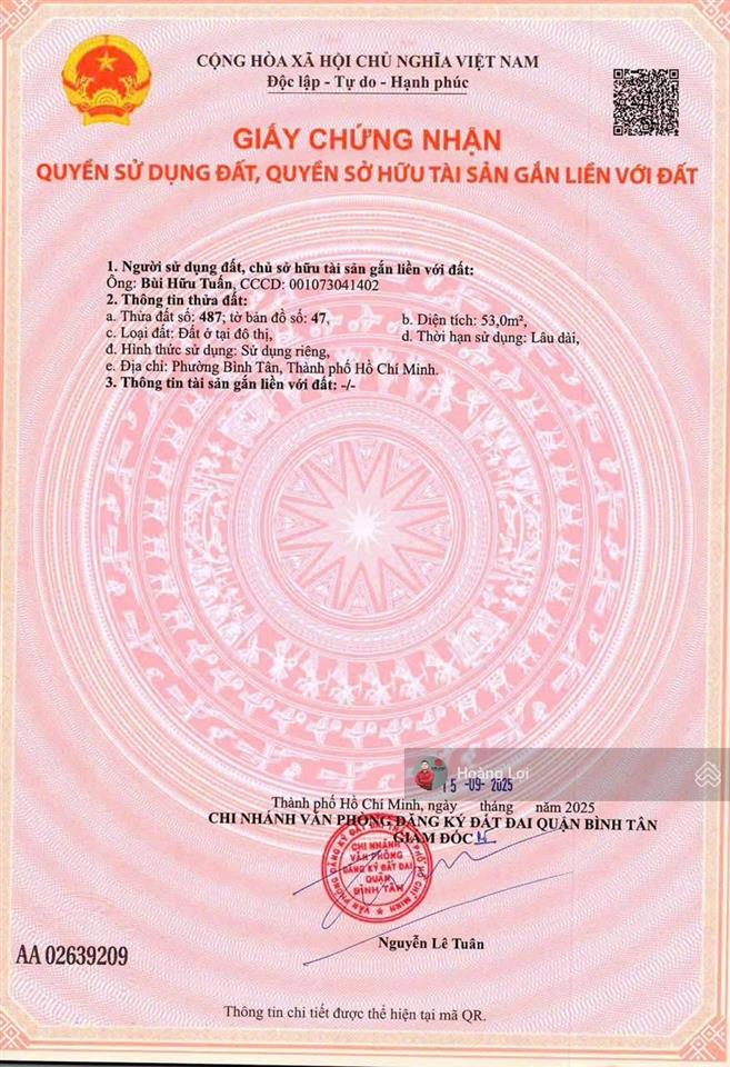 Bán đất 399/12/25 bình thành, p. bình tân, sát bên khu dân cư q5 đường nguyễn thị tú, 4x14m