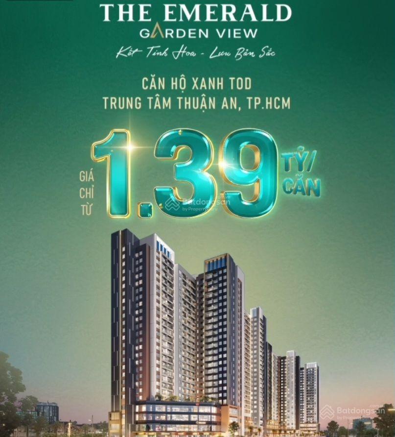 Emerald garden view hàng cđt giá chỉ 1,39 tỷ/căn căn hiếm view đẹp tt chỉ 0,5% 1 tháng