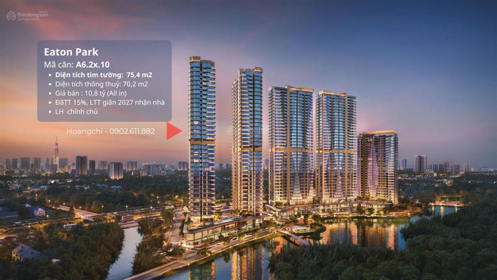 Bán góc 2pn, 2wc, 71,7m2, tháp a6, giá chỉ 10,5 tỷ (allin) eaton park by gamuda land