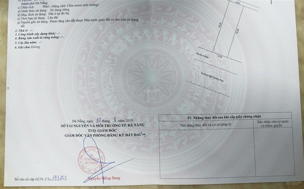 Cần bán lô đất giá tốt khu vực đường ngô quang huy (16 tỉ)
