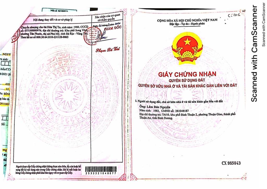 Qsdđ thửa đất số 383, tbđ 5, ấp thanh kiều, xã thanh lương, thị xã bình long, tỉnh bình phước