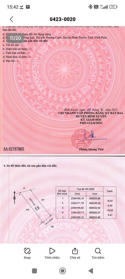 Chính chủ bán nhanh lô đất tại xã bình nguyên, tỉnh phú thọ