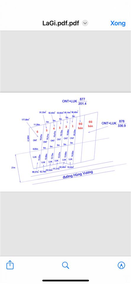 Bán đất mặt tiền hùng vương, lagi, bình thuận (cũ), 5x20m, full thổ cư, sổ đỏ giá 2,2 tỷ