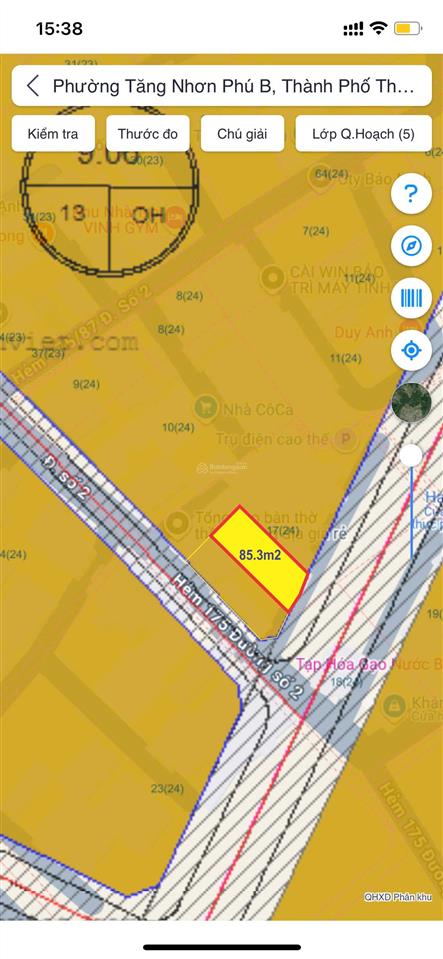 Bán đất hẻm 175 đường số 2 phường tăng nhơn phú b (mặt tiền đường dự kiến 30m)