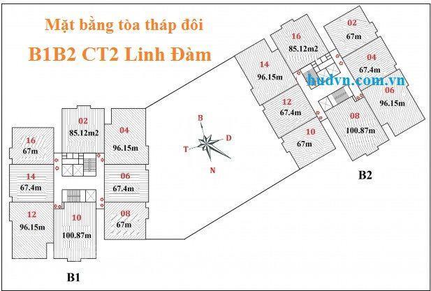 6.6 tỷ chính chủ gửi bán căn hộ 3 phòng ngủ hud2 tây nam linh đàm dt 101m2 sổ hồng, 0857 999 ***