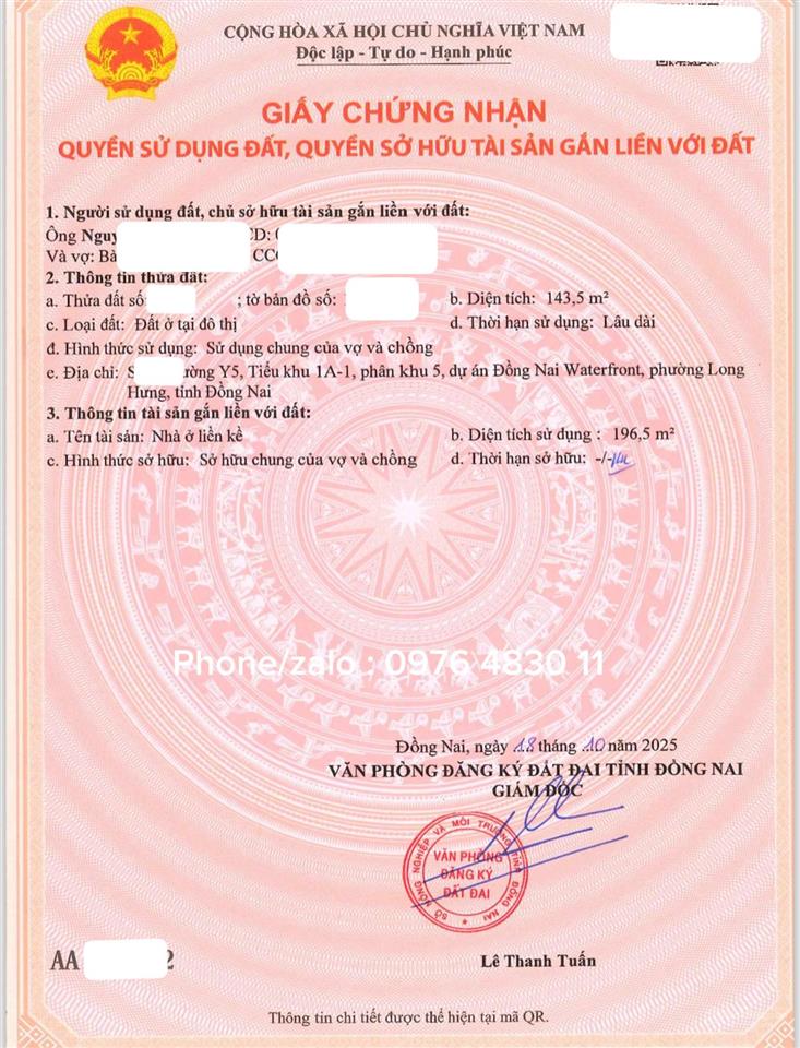 Nhà phố izumi gd1, diện tích 123m2 (6x20,5m), sổ hồng sẵn sàng sang tên. 0976 483 ***
