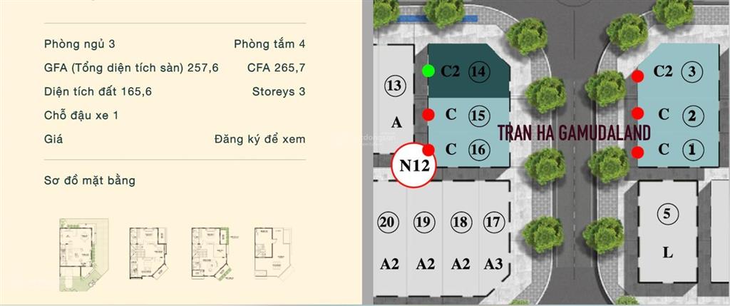 [siêu đẹp] căn villa góc 2 mặt tiền the meadow, 265m2, 8x20, giá 17.5tỷ full vat