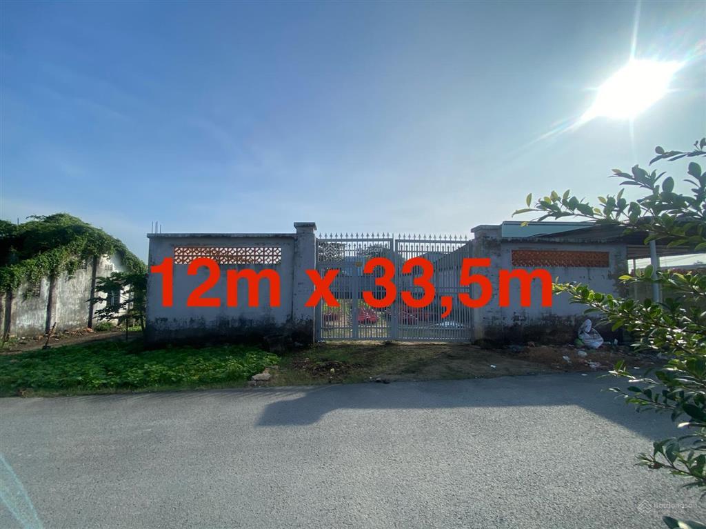 Bán lô (12m x 33m) 100% thổ cư mặt tiền đường, gần chợ tân thạnh đông, vuông vức đẹp dân cư đông