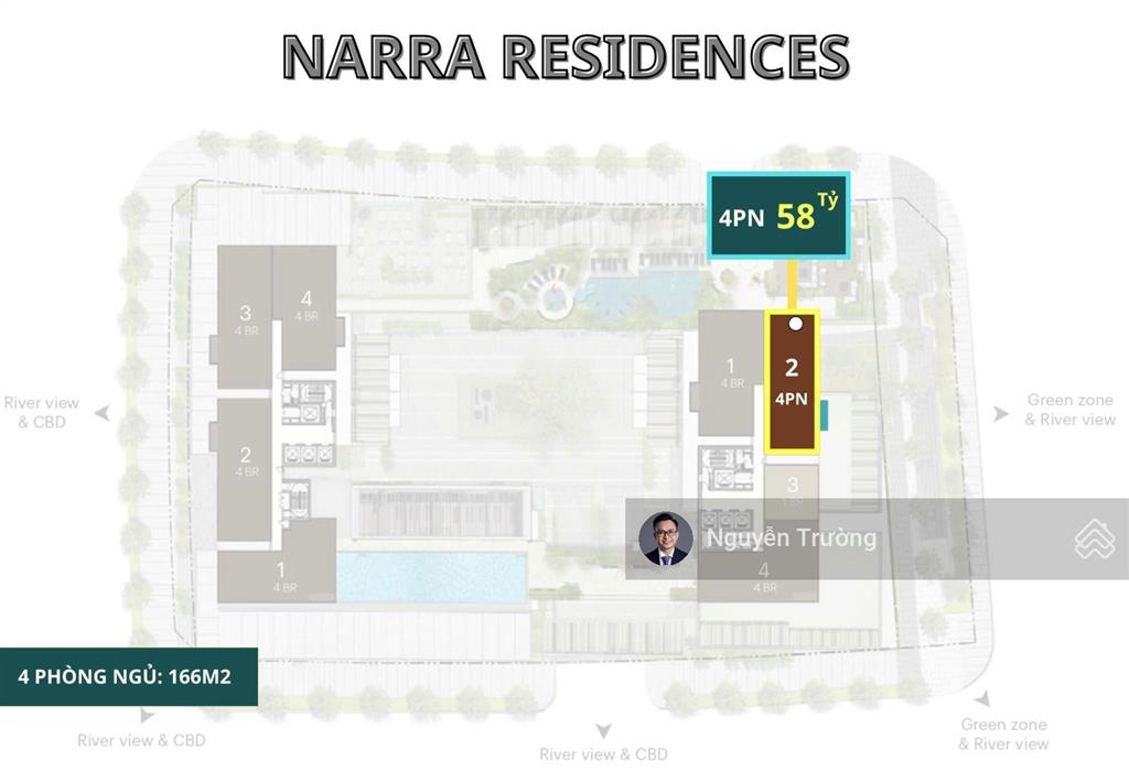 Narra residences bán nhanh căn 4pn view sông, lâm viên sinh thái giá tốt thị trường