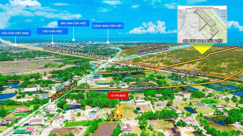 Đất chính chủ ngay trung tâm xã nam cửa việt 165m2 gần biển, giá tốt chỉ 550 triệu