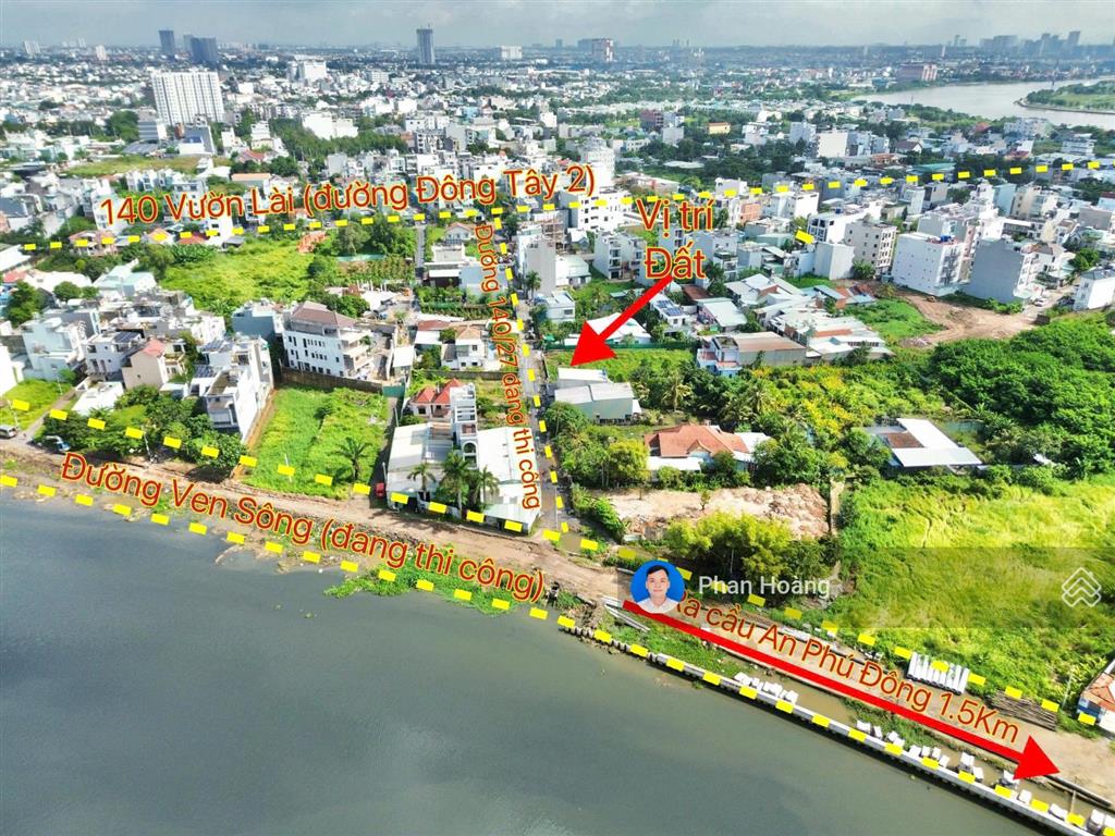 Bán 350m2 có 223m2 thổ cư đất 1/ sông thông vào khu sơn ca 8 đường vườn lài,an phú đông,giá 19.5 tỷ