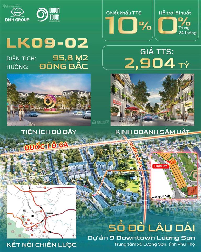 Bán liền kề 9 downtown lương sơn vị trí cực đẹp, giá nhỉnh 2 tỷ