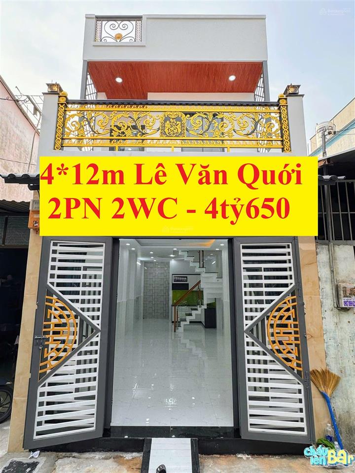 50m2 nhà 2 tầng lê văn quới, bhh a, bình tân, 4,65 tỷ, hẻm 6m, sổ riêng, hợp kinh doanh buôn bán