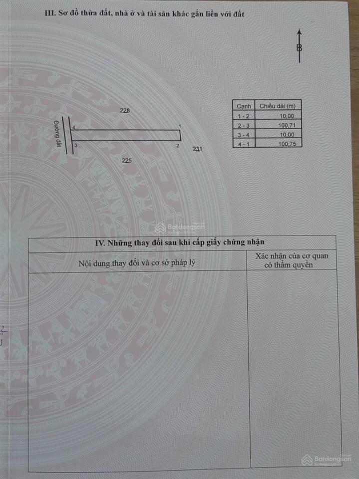 Đất lô 1000m vuông (10 m x 100m). khu dân cư điện nước đầy đủ