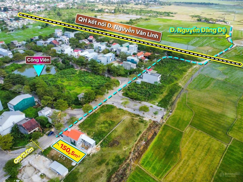 Bán đất khổ 150.5m2 khu quy hoạch hương an tp huế gần công viên lớn trục chính